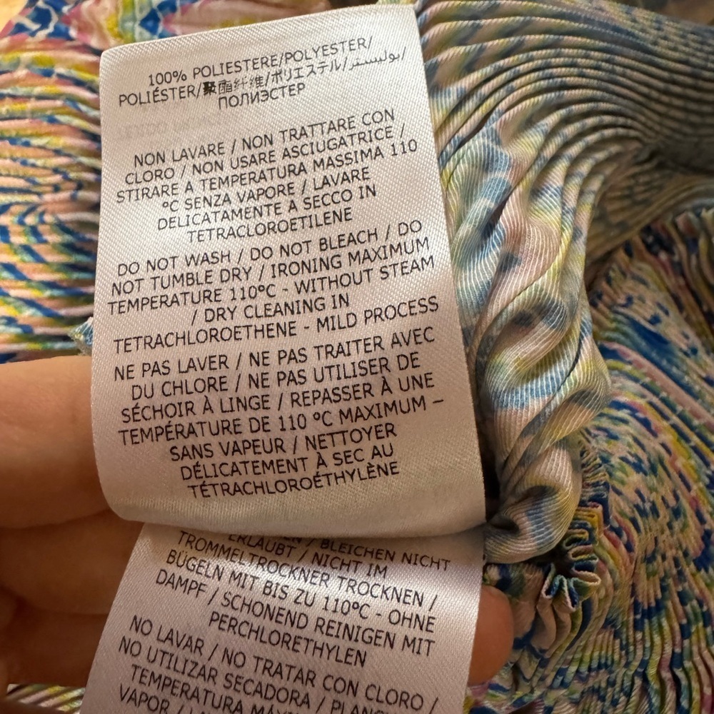 STELLA MCCARTNEY Hallucinogenic Straight Leg Plisse Accordion Pants IT38 NWT - Picture 6 of 6